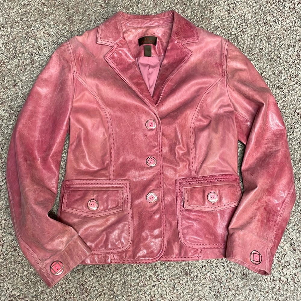 Barbie pink Danier leather jacket